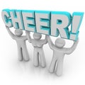 Cheerleading Squad in Rally - Lifting Word Cheer Royalty Free Stock Photo