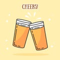 CHEERS beers logo design.Lager glasses logo post