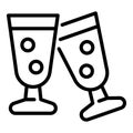 Cheers champagne glasses icon, outline style