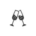 Cheers champagne glasses vector icon Royalty Free Stock Photo