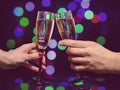 Cheers! Couple cheering with champagne flutes Royalty Free Stock Photo