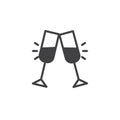 Cheers glass drink icon vector