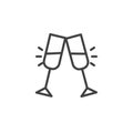 Cheers glass drink line icon