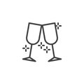 Cheers glasses clink outline icon