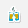 Cheers glasses icon isolated on gray background