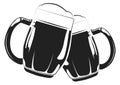 Cheers icon. Beer glass mugs. Toast symbol