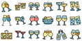 Cheers icons set vector flat