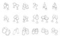 Cheers icons set vector outline