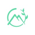 Mountain and Leaf Logo Concept