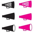 Cheers Megaphone icon on white background. Bullhorn sign. Cheerleader symbol. Cheer Pom Pom logo. flat style Royalty Free Stock Photo