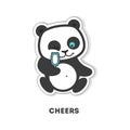 Cheers panda sticker.