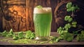 Cheers to St. Patricks, Green Irish beer