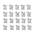 Cheers to years lettering. Set of 5, 10, 20, 25, 30, 35, 40, 45, 50, 55, 60, 65, 70, 75, 80, 85, 90, 95 and 100 Birthday or