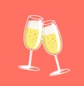 Cheers, two champagne glasses. Royalty Free Stock Photo