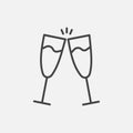 Cheers vector icon. New Year icon symbol