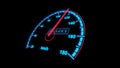 Speedometer with kilometers placed askew Royalty Free Stock Photo