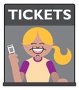 Cheery Ticket Seller Royalty Free Stock Photo