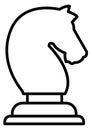 Chees knight piece line icon. Horse figure