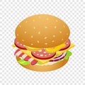 Cheesburger icon, isometric style