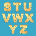 Cheese alphabet set. Vector illustration. Royalty Free Stock Photo