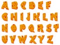 Cheese alphabet, vector illustration Royalty Free Stock Photo