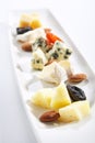 Cheese assorti platter top view Royalty Free Stock Photo