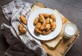 Cheese bagels biscuits from short pastry rolls, milk, dessert