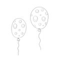 Cheese balloon line isolated on white background. For the holiday. Vector illustration