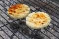 Cheese being grilled