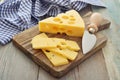 Cheese with big holes Royalty Free Stock Photo