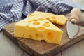 Cheese with big holes Royalty Free Stock Photo