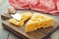 Cheese with big holes Royalty Free Stock Photo