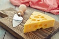 Cheese with big holes Royalty Free Stock Photo