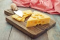 Cheese with big holes Royalty Free Stock Photo