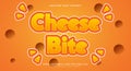 Cheese Bite editable text effect Template Royalty Free Stock Photo