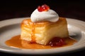 cheese blintz garnished with a dollop of sour cream Royalty Free Stock Photo