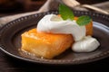 cheese blintz garnished with a dollop of sour cream Royalty Free Stock Photo