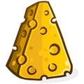 Cheese Block Cartoon Vector Illustration