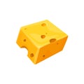 Cheese block holes, cheddar or gouda piece brick