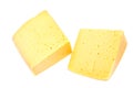 Cheese block isolated on white background cutout. Royalty Free Stock Photo