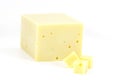 Cheese block on white background,