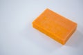 Cheese block on white background