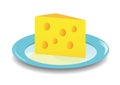 Cheese on a blue plate