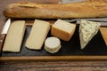 Cheese board and bread Royalty Free Stock Photo