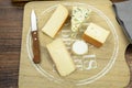 Cheese board and bread Royalty Free Stock Photo