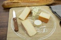 Cheese board and bread Royalty Free Stock Photo