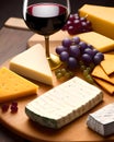 Cheese board and wine