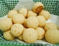 Cheese breads on a basket