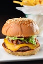 Cheese burger with a bacon - American cheese burger Royalty Free Stock Photo