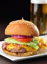 Cheese burger with a bacon - American cheese burger Royalty Free Stock Photo